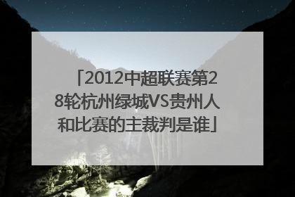 2012中超联赛第28轮杭州绿城VS贵州人和比赛的主裁判是谁