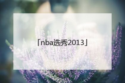 「nba选秀2013」nba选秀2000